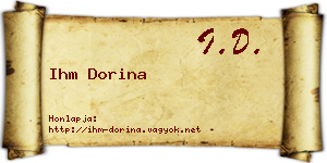 Ihm Dorina névjegykártya